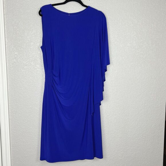 Lauren Ralph Lauren Women's Size 16 Dress Crepe One Shoulder Purple Blue - Picture 2 of 5